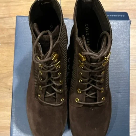 Cole Haan Brown and Black Lace-Up Boots Cole Haan Men main image 3